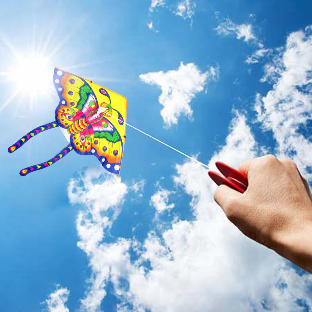 【COD Tangding】Kids Butterfly Kite Children Toy Outdoor Flying Game Activity with Tail