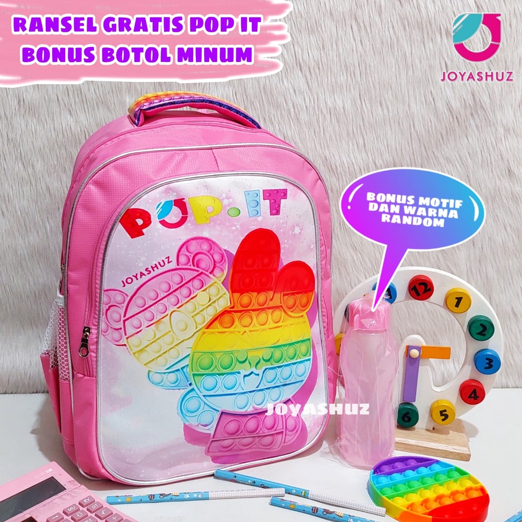 Tas Pop IT Gratis Mainan Pop It - Tas Ransel Anak Perempuam Gratis POP IT - Tas Anak Gratis Hadiah - Ransel POP IT - Tas Anak Gemas - POP IT - Ransel Gratis Mainan - Ransel Anak Perempuan SD - Joyashuz