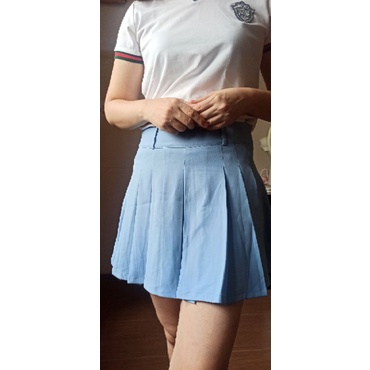 DIJAMINNN BAGUSS!!! - ROK CELANA /SKORT BIRU MUDA POLOS PRELOVED