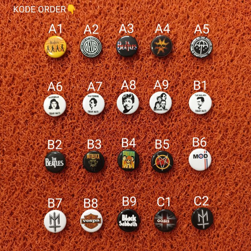 PIN BUTTON MUSIK / BAND TERLARIS TERMURAH BEST QUALITY