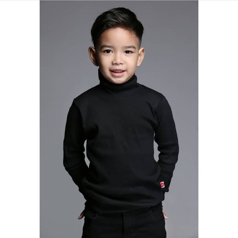 Turtle neck anak laki laki fashion anak laki laki kaos anak bahan rib hyun long sleeve rainkidswear