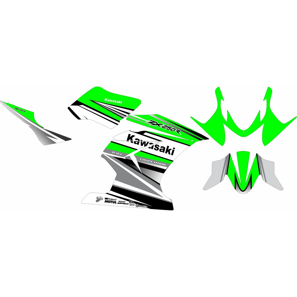 stiker ninja 250 karbu grafis hijau