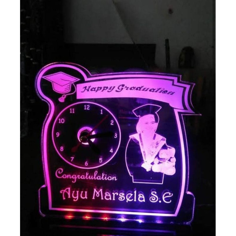 Jam Akrilik Custome Foto Bisa Request Souvenir Pernikahan