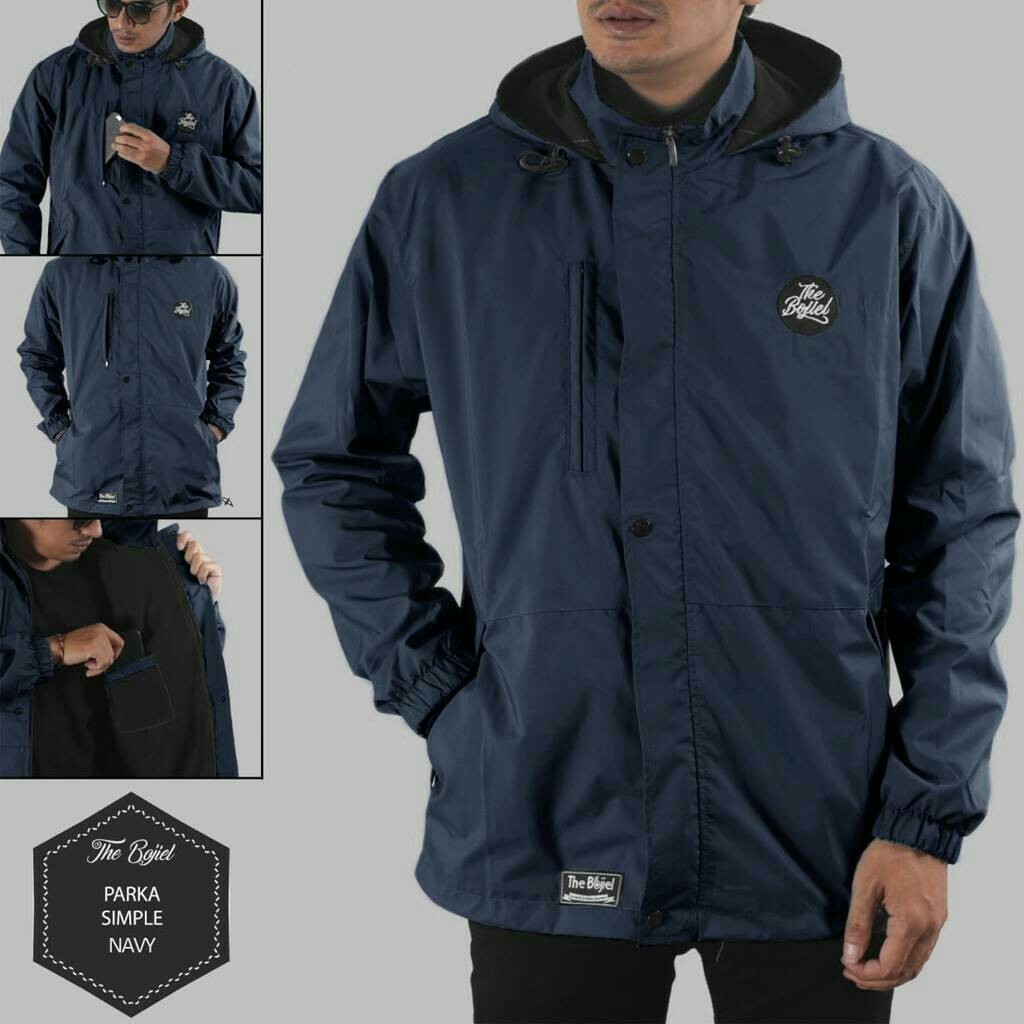 Jaket Parka Pria taslan Waterproof - Jaket Pria Taslan Original Boziel Abu Tua