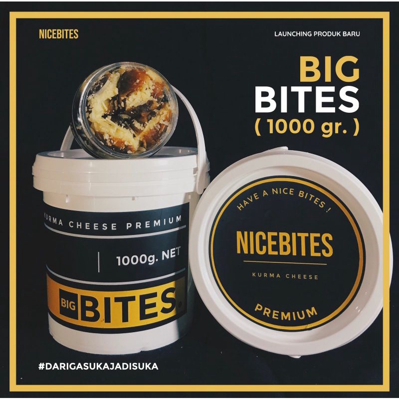 

Big Bites (1kg) | Kurma Cheese NICEBITES (Kurma Keju Lembut Tanpa Biji dengan Topping)