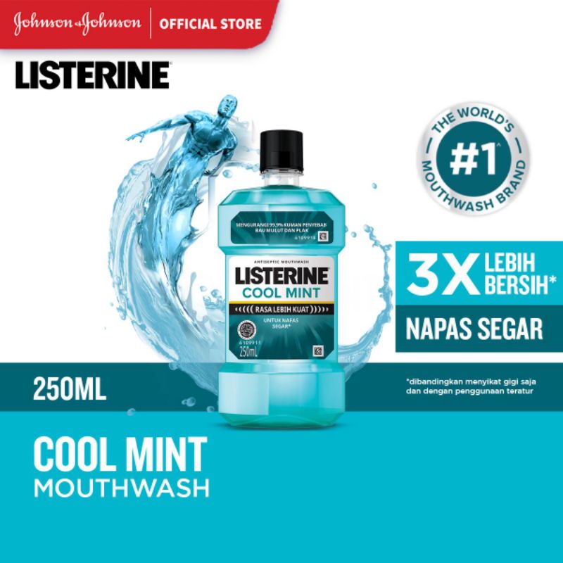 LISTERINE COOL MINT 250ML 250 ML ANTISEPTIC MOUTWASH-LISTERINE COOL MINT OBAT KUMUR 250ML 250 ML-OBA