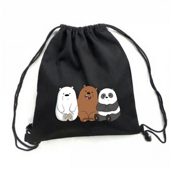 MURAH  we bare bears tas serut drawstring bag ice bear grizzly panpan