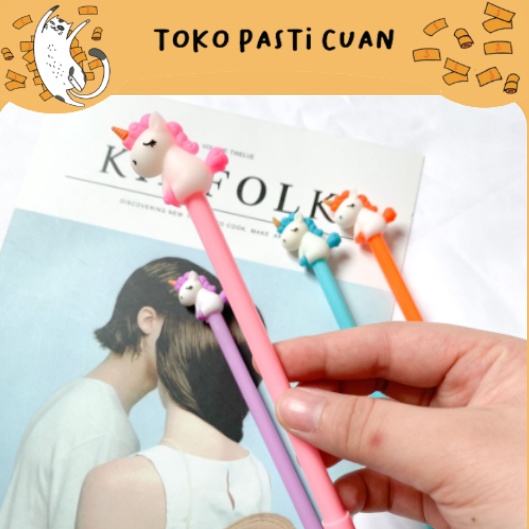 

pulpen pena gel karakter unicorn duduk sit Unicorn 4/8/12 pcs keperluan anak sekolah bisa COD pen lucu imut bolpen cantik unik elegan import