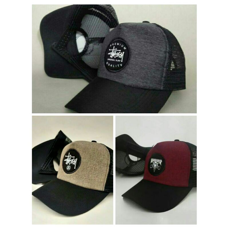 Topi Distro Trucker Hat Jaring Surfing Snapback Baseball Pria Distro Keren