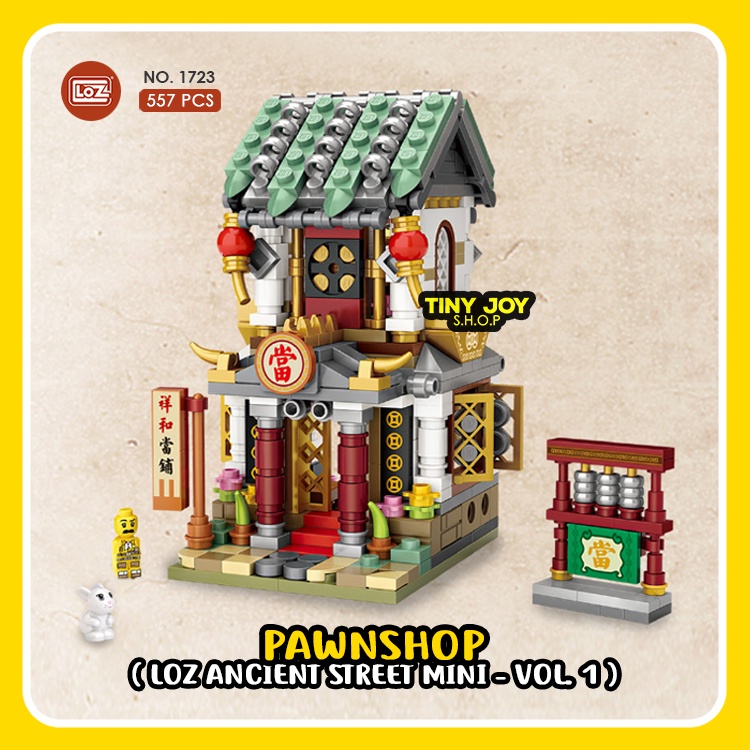 LOZ Ancient Street Mini - PAWNSHOP (557 pcs) 1723 (Vol. 1) SERIES Building Bricks Block