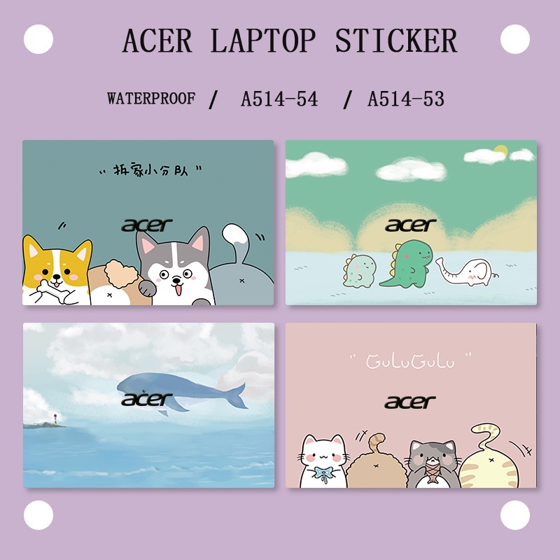 4pcs Stiker Pelindung Laptop Motif Print Marmer ABCD 14 &quot;Untuk ACER ASPIRE 3 ASPIRE 5 A514 A514-53 A514-54