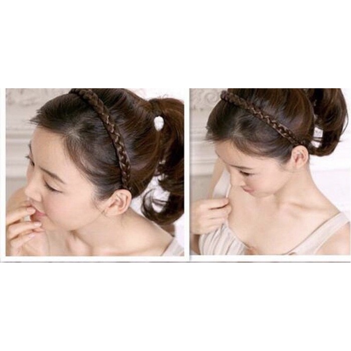 Bando Korea Model  Rambut  Kepang Sintesis Fake  Hair 