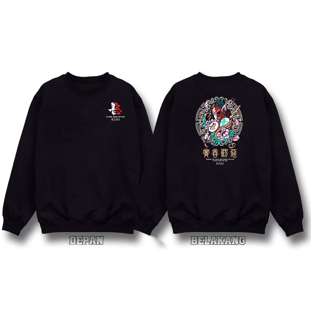 Sweater 6XL Crewneck Hitam Jumbo BigSize S - 6XL Crewneck Oversize Pria HTNS