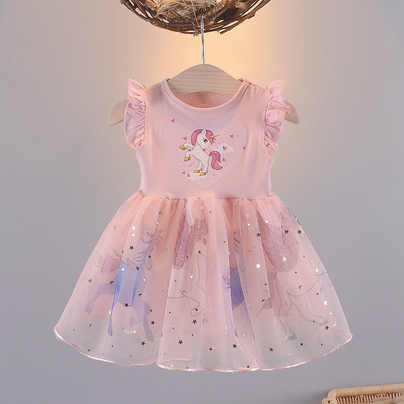 [PRINCESS KESLI]0-7tahun Dress anak perempuan/Gaun bayi/Rok anak/Dress pesta unicorn lucu untuk anak/bayi cewek umur