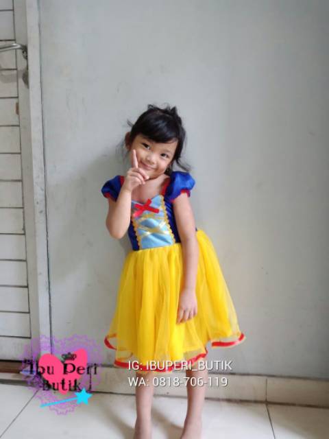 REALPIC VIDEO Dress Princess Snow White Kostum Ulang Tahun