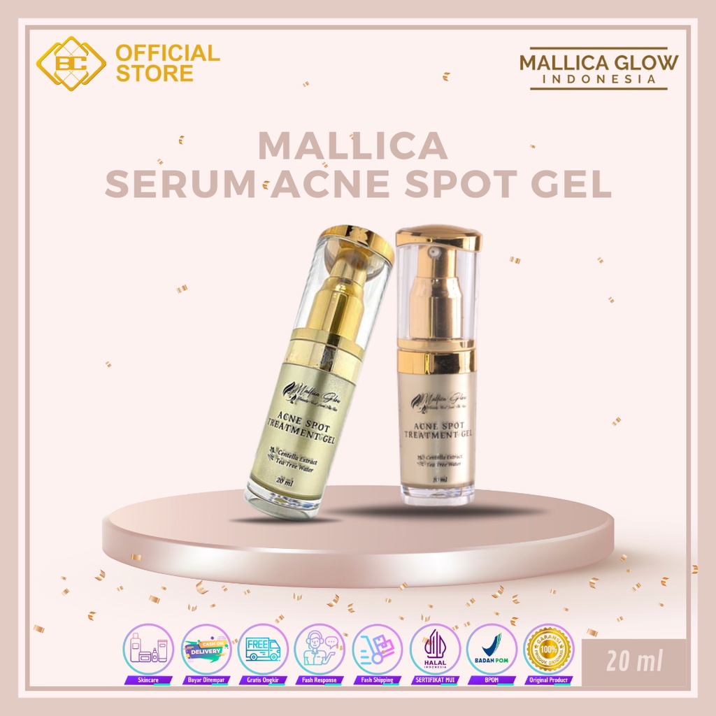 [Bakung Cosmetics] Mallica Glow Serum Acne Spot Gel /Skincare/ Perawatan Kulit Wajah Wanita (COD)
