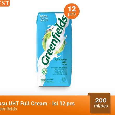 

kodeA5m0L--Susu Greenfields UHT Full Cream 200 ml - Isi 12 Pcs