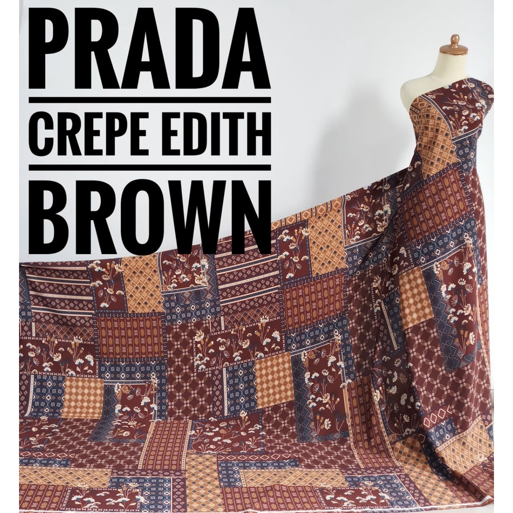 Kain Meteran Prada Crepe Edith Brown (0.5M)
