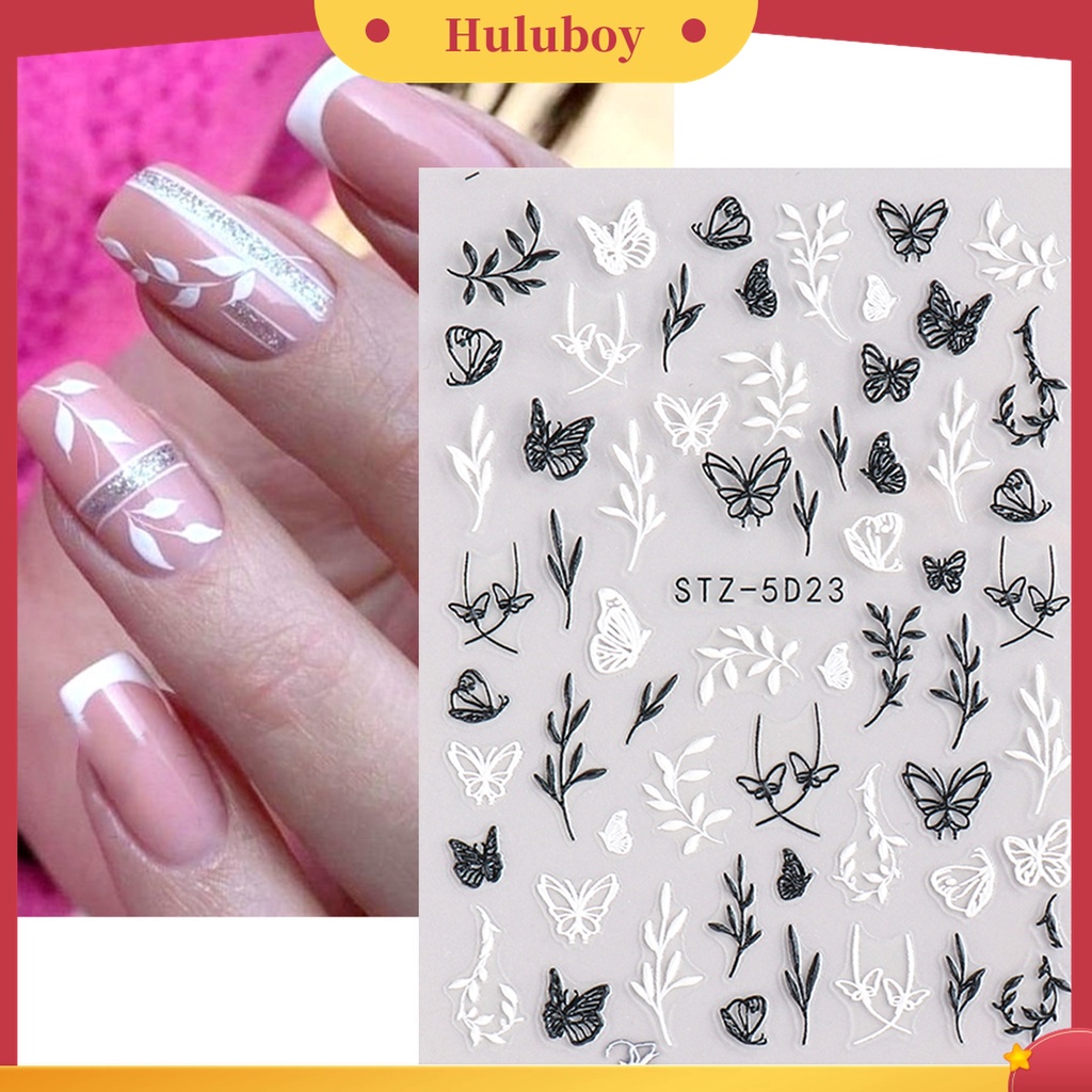 Huluboy Huluboy♡ Stiker Kuku Motif Bunga Kamelia Gaya Klasik Untuk Wanita