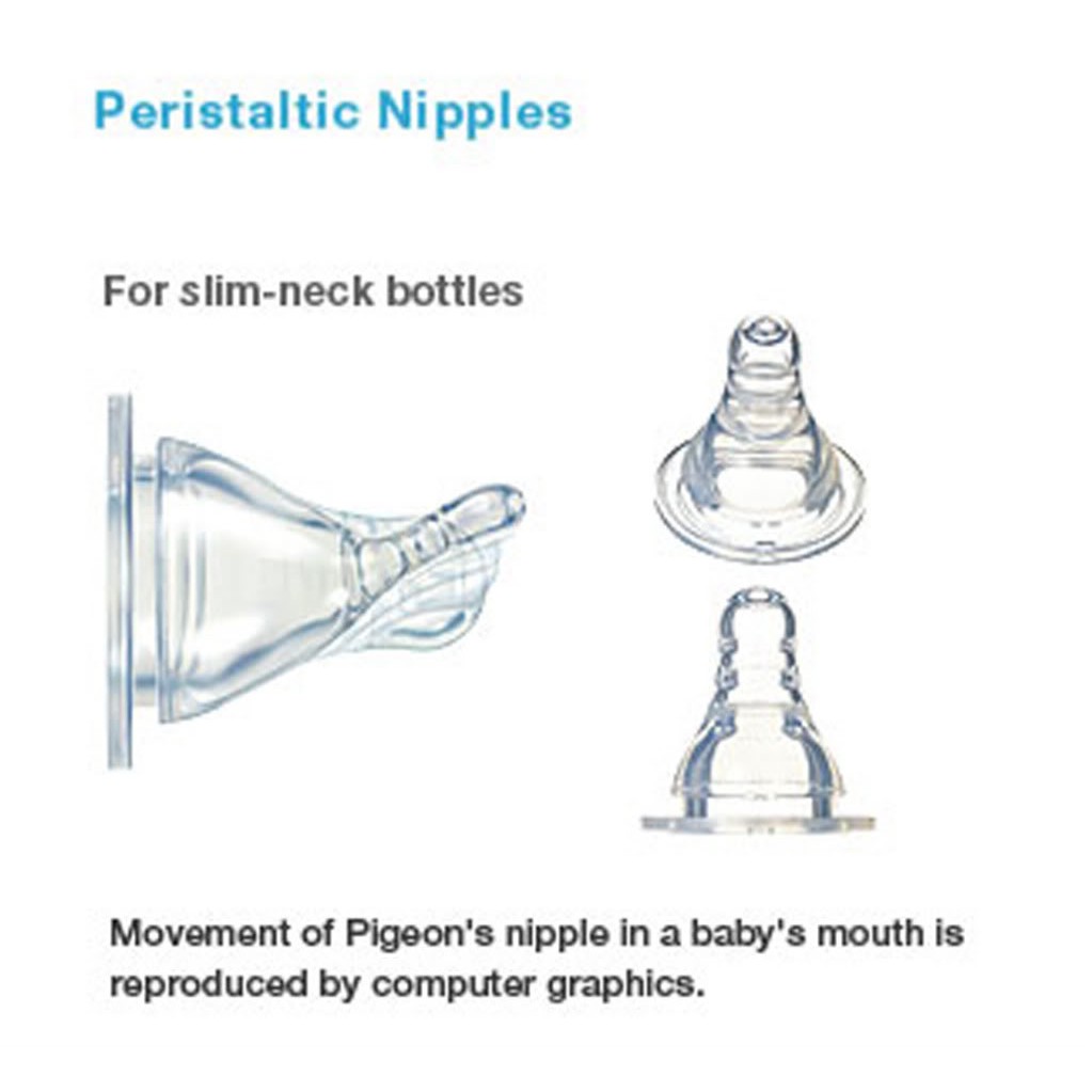 PIGEON Peristaltic Slim Neck Nipple Blister Dot Isi 3 Pcs