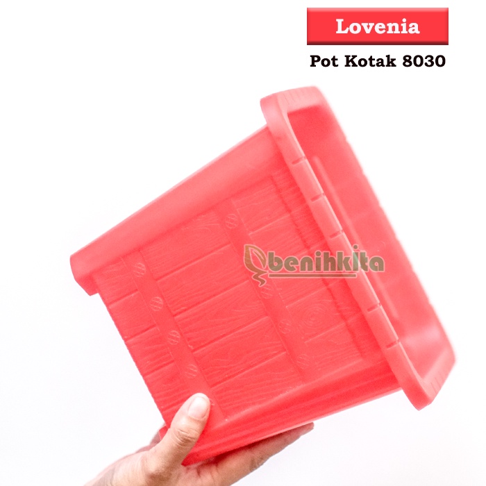 Pot Tanaman-Bunga Kotak Warna 30 Motif Kayu (Lovenia)