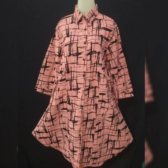 tunik long remi tali samping