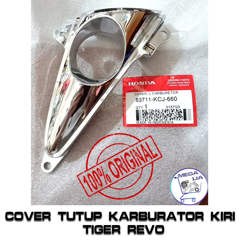 Cover Tutup Karburator Kiri Tiger Revo Chrom 100% ORI HONDA. 83711-KCJ-660