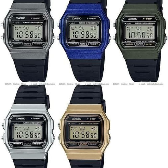 Jam Tangan Casio Digital Alarm Chronograph Classic F-91WM
