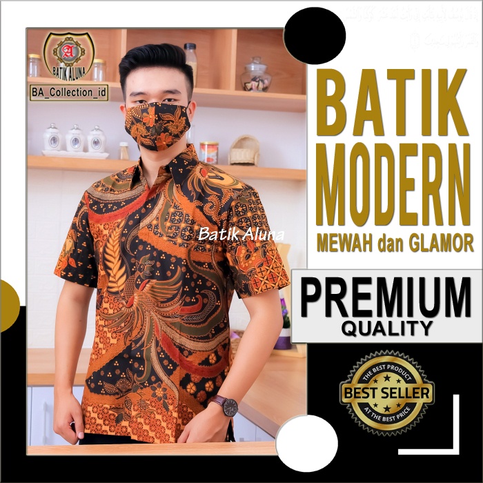 Baju Batik Pria Lengan Pendek Premium Kombinasi Keris Terbaru Prabuseno Terlaris Handara Formal Asan