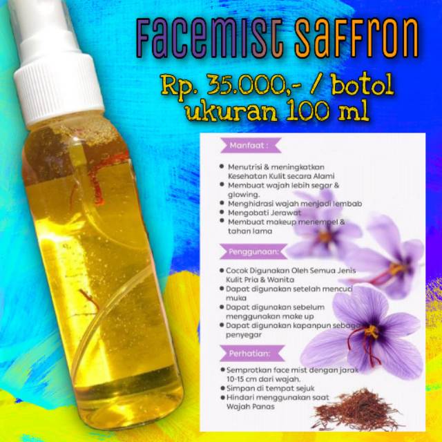Face Mist Saffron 100 Alami Facemist Saffron Super Negin 100 Ml Shopee Indonesia