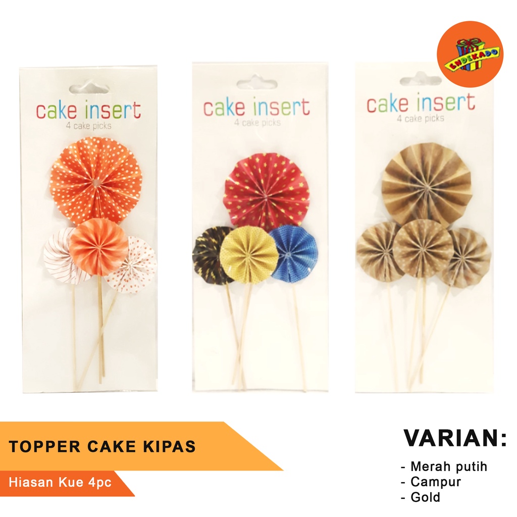 TOPPER CAKE KIPAS - Hiasan Kue Model Kipas