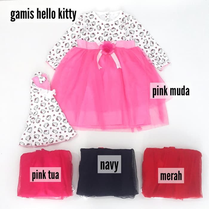  Baju  Muslim Bayi Gamis  Anak  Perempuan  Hello Kitty Set 
