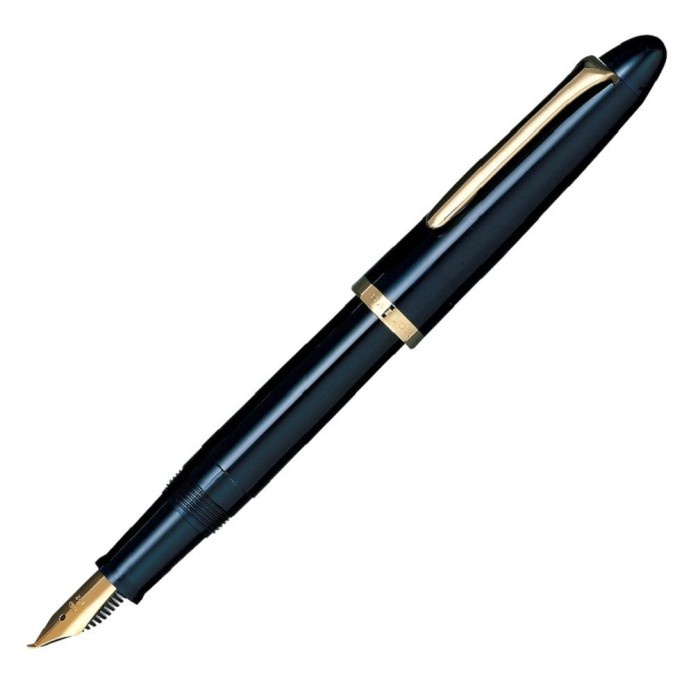 Aman 10-0212-740 Sailor Fude Pen De Manen Navy Blue Terbatas