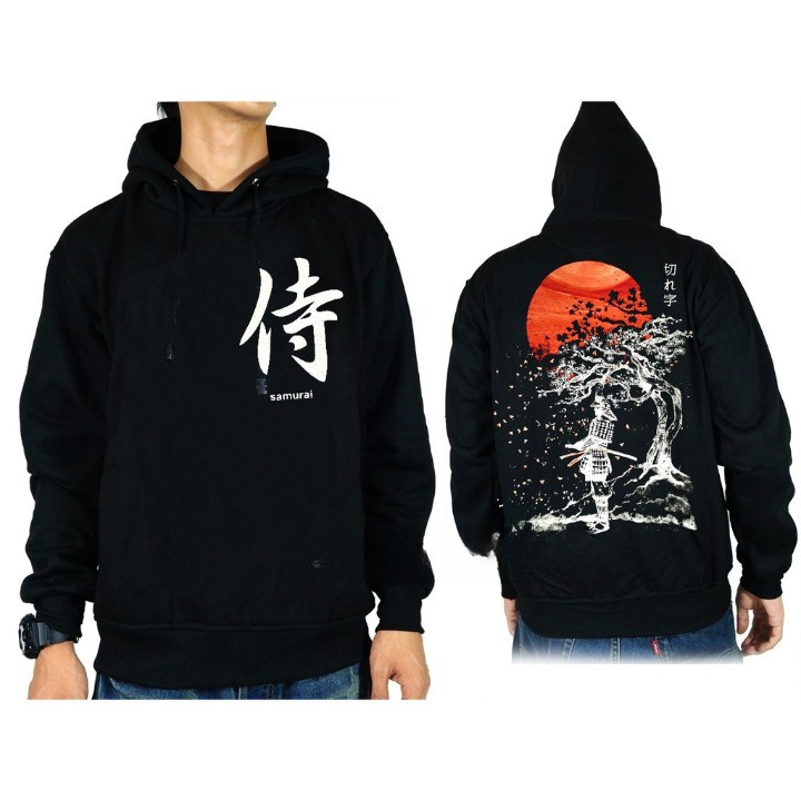 SWEATER HOODIE ANIME SAMURAI JAPAN PRIA WANITA PREMIUM FULL SABLON PLASTIOL BISA COD