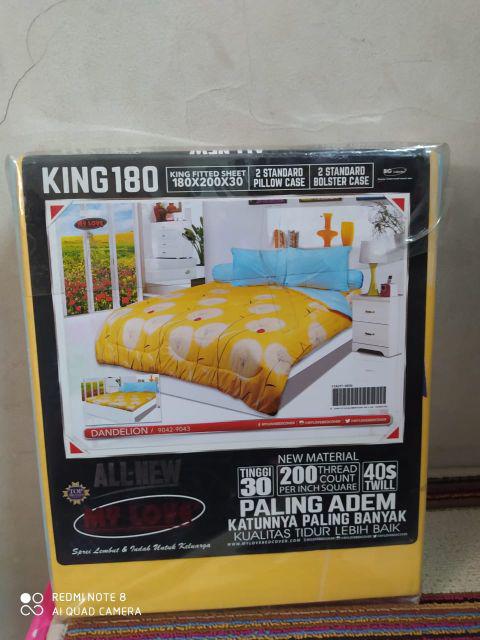 Sprei My Love Ukuran 180x200 King Size All New Tinggi 30cm Katun Motif