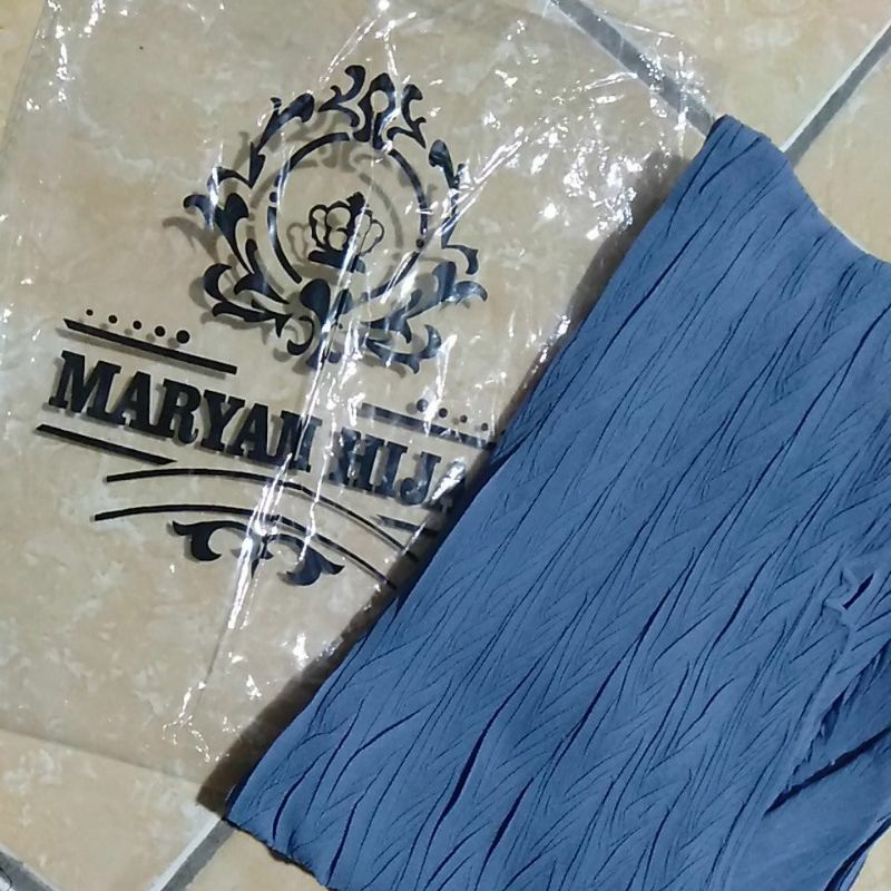 Jilbab Instan Hijab Bergo Maryam Plisket PADI FULL (tanpa tali)-Ocean