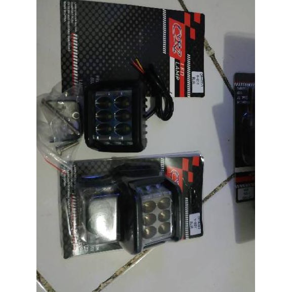 (3.3) - lampu tembak 6led+lampu strobo flash cr7-universal buat motor ,.,.,.,.,.,
