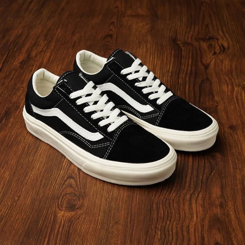 Sepatu sneaker vans old skool black white og premium bnib