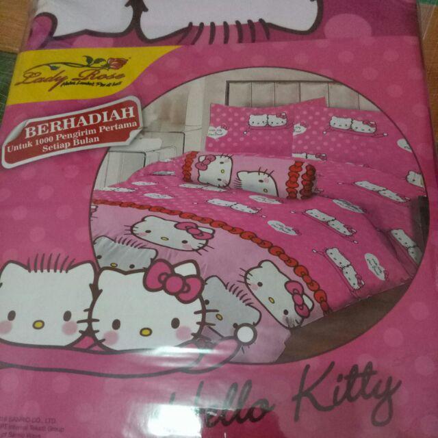 Sprei Lady Rose 180 B4 kitty & Daniel // 4 Bantal 2 Guling