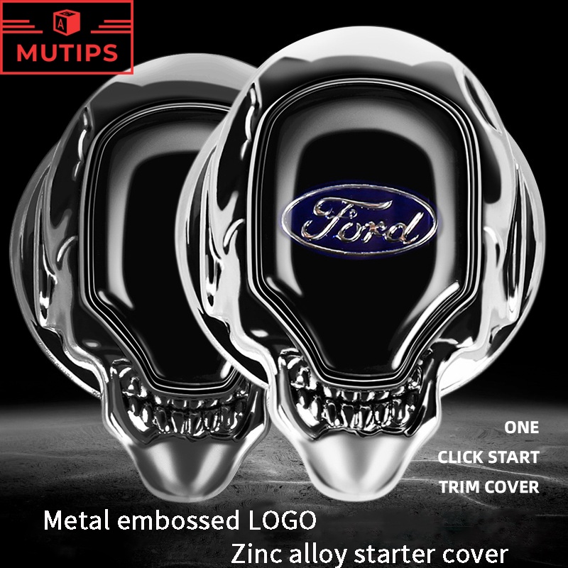 Cover Pelindung Tombol Start Stop Mesin Mobil Bahan Zinc alloy Untuk Focus Everest Mustang Fiesta Ranger Ecosport