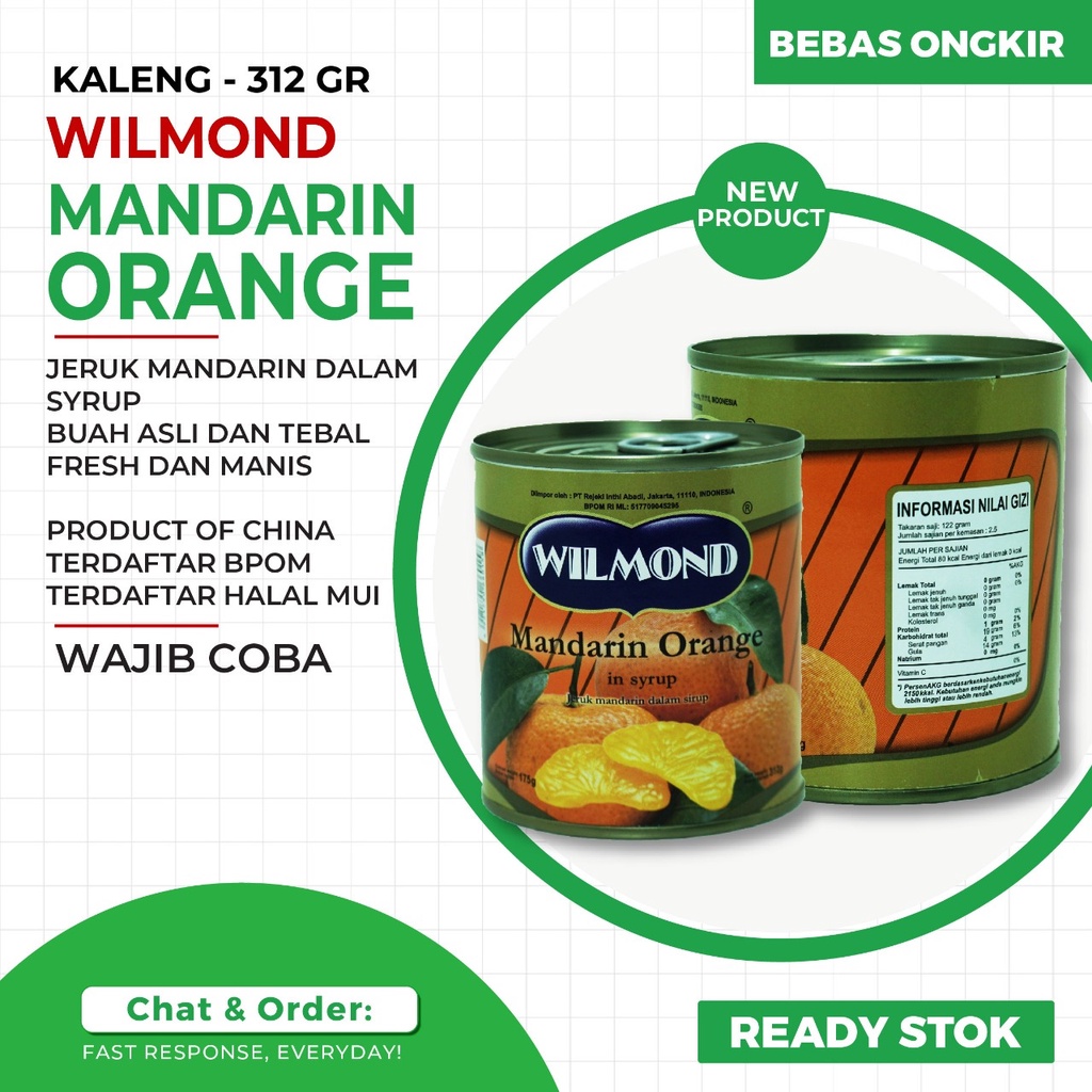 

Wilmond Mandarin Orange in Syrup 312 gr - Jeruk Mandarin Kaleng jeruk