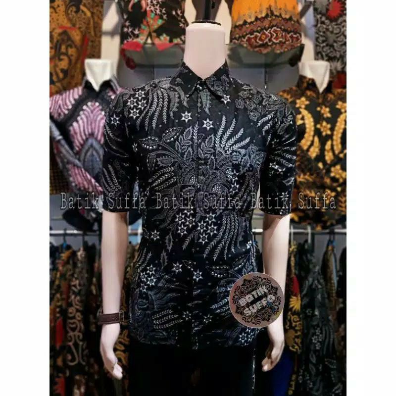 BAJU BATIK PRIA REGULER MODERN LENGAN PENDEK OB 514 SIZE M L XL XXL XXXL BATIK