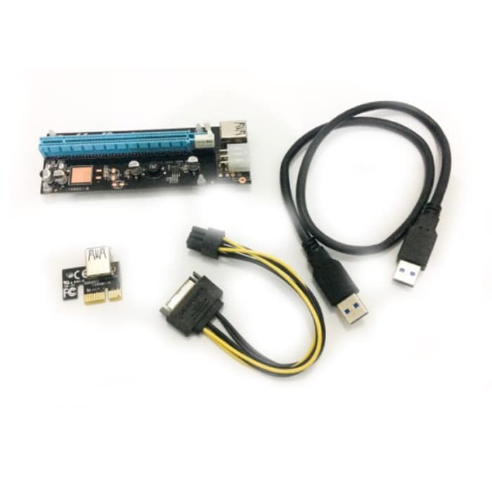 PCI-E Riser 1x to 16x SATA Power USB 3.0 60cm for Bitcoin Miner
