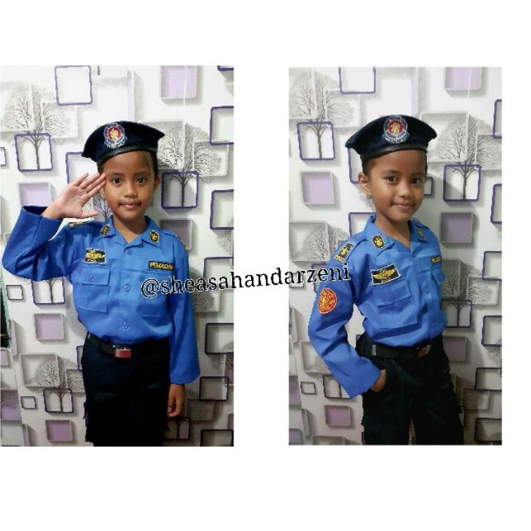 M-UYU) ☀) SERAGAM PEMADAM KEBAKARAN DAMKAR CILIK ANAK ATRIBUT LENGKAP langsung kirim)