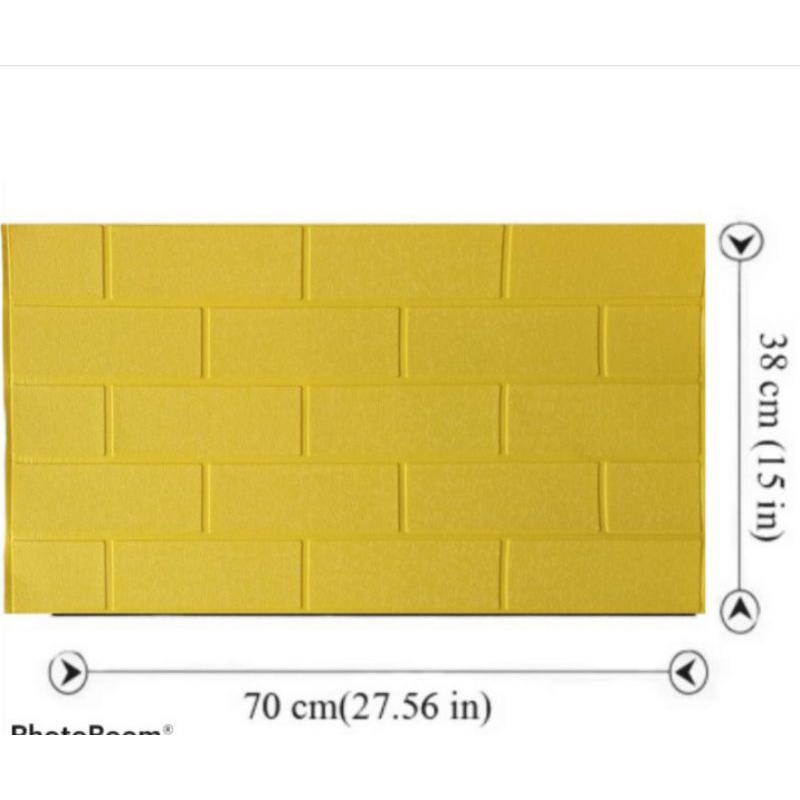 WALLPAPER DINDING 3D BATA HALUS KULIT JERUK 70 X 77 CM TEBAL 3MM-KUNING 3MM 70X38 CM