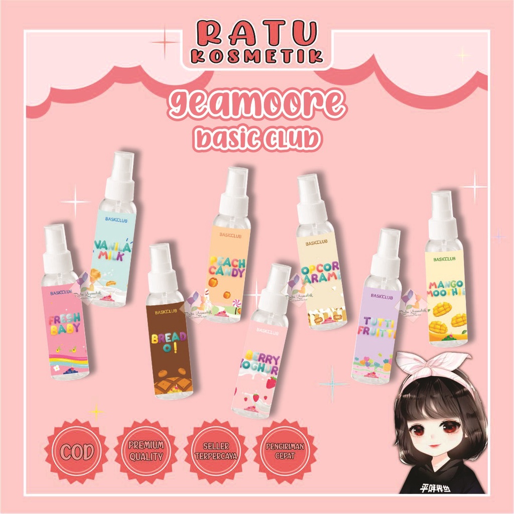 ❤ RATU ❤ Geamoore Clothes Perfume 70ml | Basicclub Perfume Body Mist Premium 100ml | Geamoore Parfum Badan Basic Club