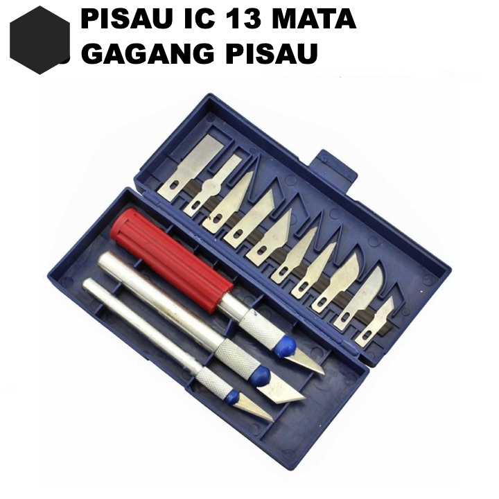 Pisau Ic 13 MAta Alat Ukir Pahat Kayu Pisau IC Acrylic Set