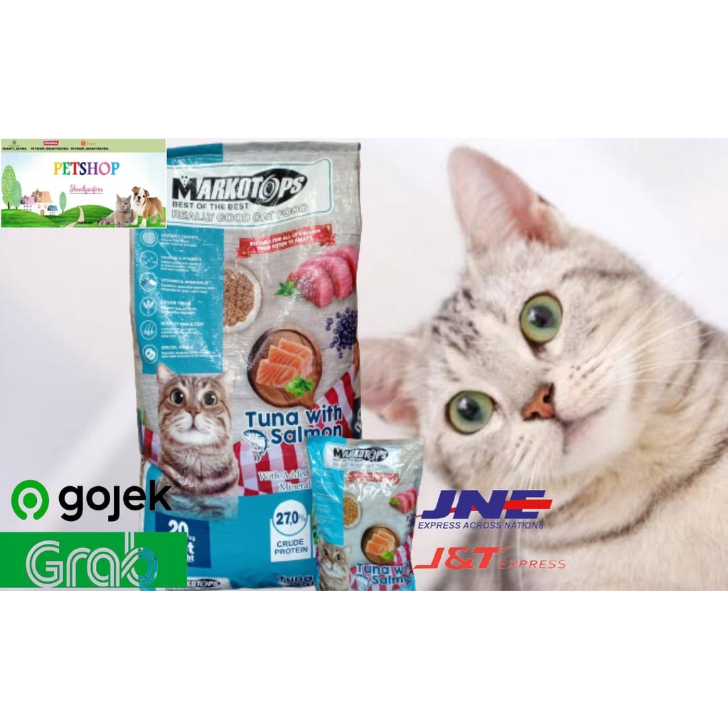 Makanan Kucing Markotops ADULT 1 Kg TUNA &amp; SALMON cat food markotop DEWASA 1kg