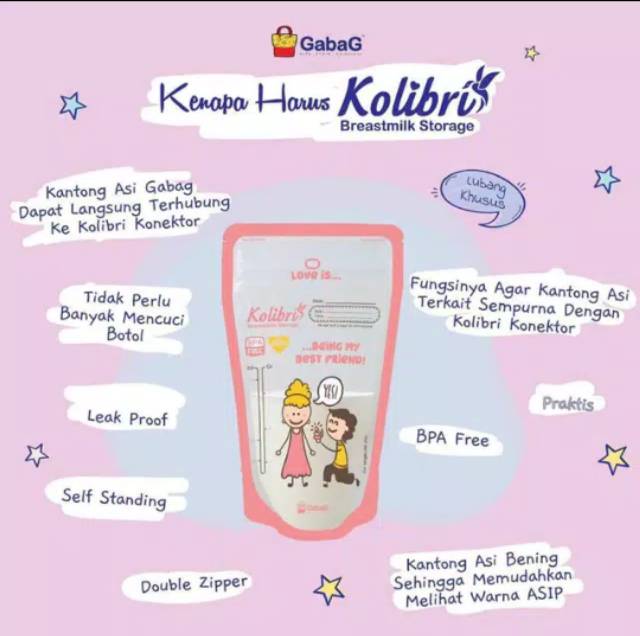 Gabag Kolibri Love Story Kantong Asi 100ml isi 30