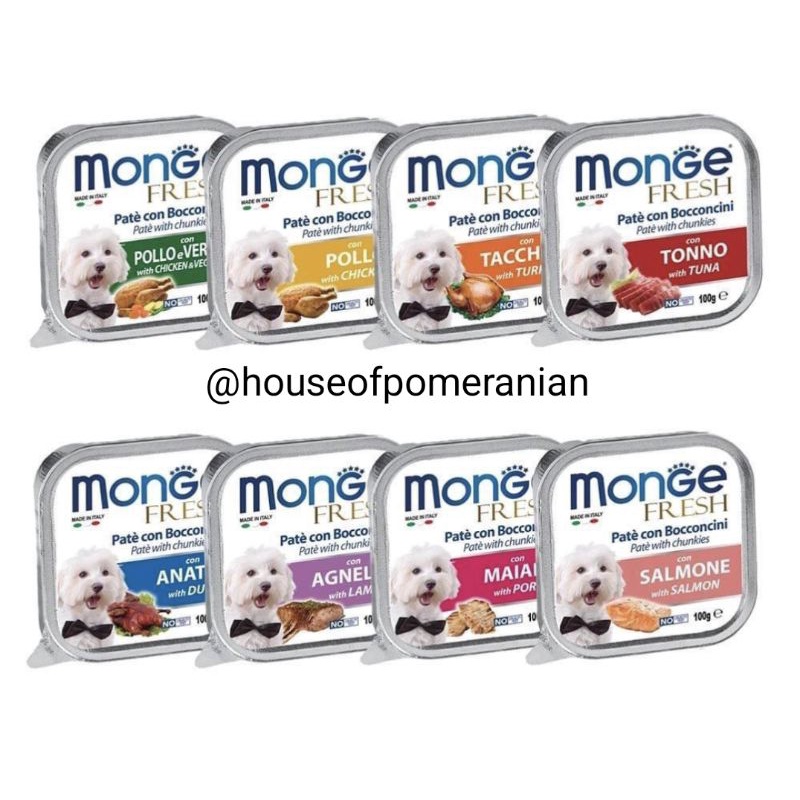 MONGE FRESH 100gr dog wetfood makanan basah anjing made in italy